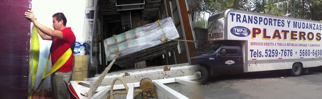 Personal de Mudanzas Plateros cargando muebles protegidos en un camión de caja cerrada para un traslado foráneo